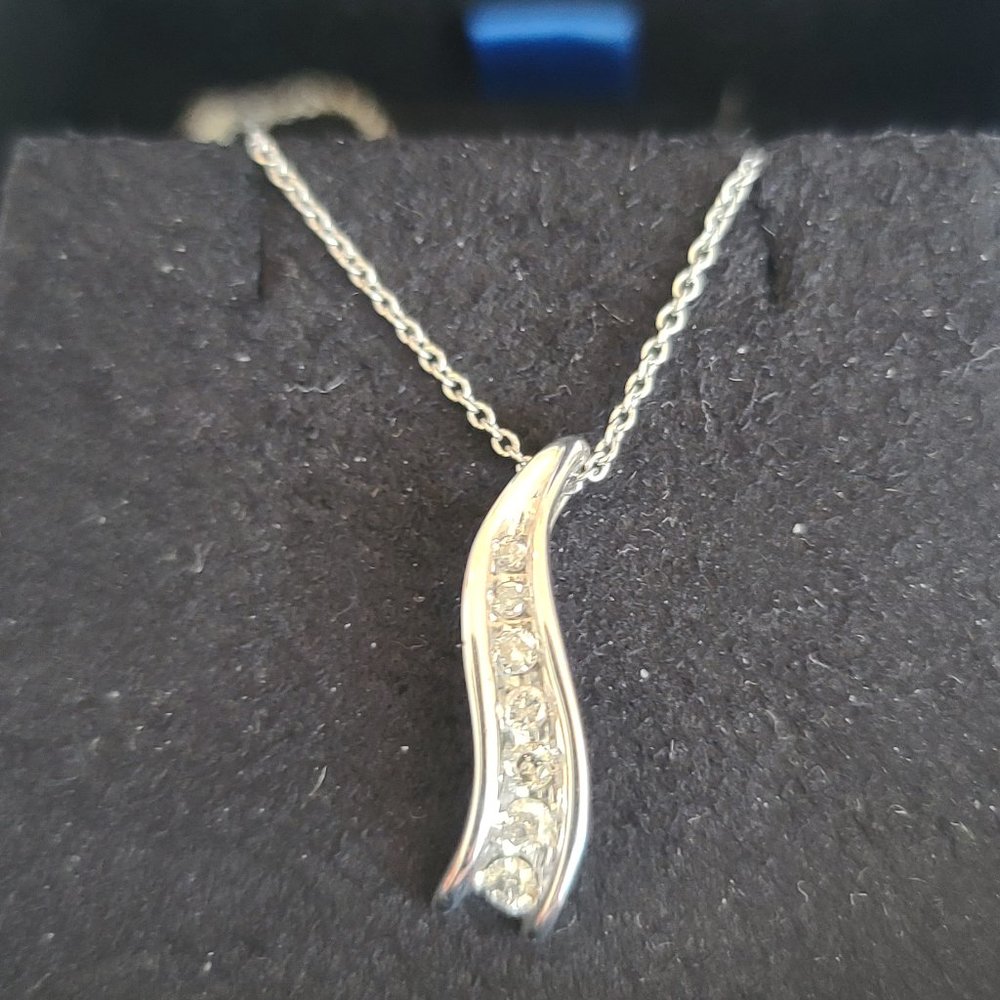 Women's Sterling Silver and Diamond Necklace